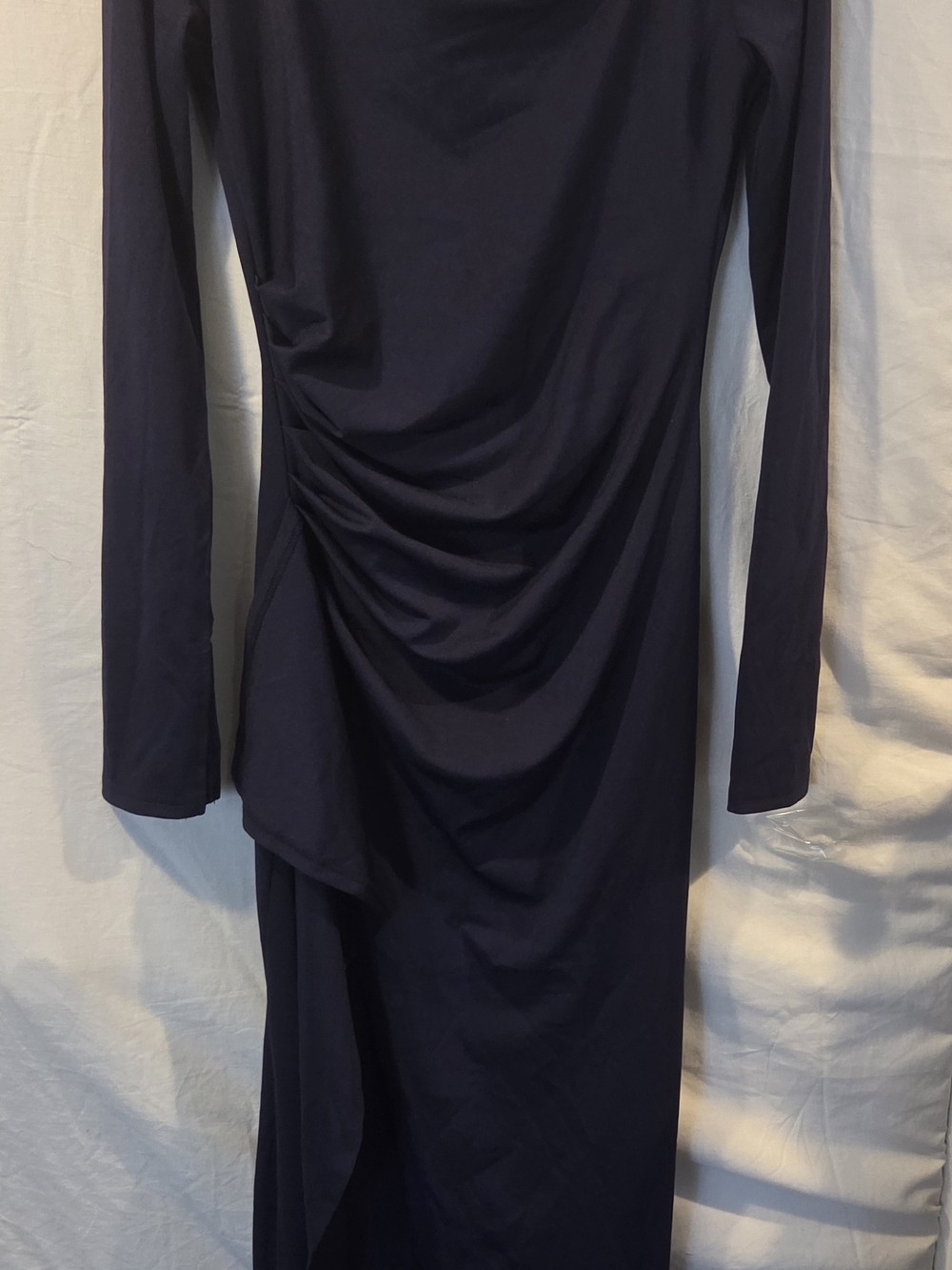 Long Sleeve Navy Ruched Women’s Dress
